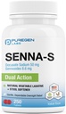 Laboratorios Puregen Senna-S Natural Vegetable Laxative Plus Stool Softener Dual Action - 250 Tablets Senna Plus ← Gentle Dependable Overnight Relief of Occasional Constipation