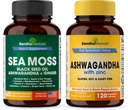 SANDHUHERBALS Sandhu Herbals Sea Moss 16 en 1 Suplemento &amp; 4 en 1 Ashwagandha Suplemento permanente Apoyo Immune Health &amp; General Wellness