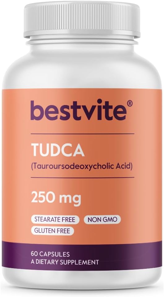 BESTVITE TUDCA 250mg (60 cápsulas) (Acido Tauroursodeoxycholic) - No Stearates - Gluten Gratis - No GMO