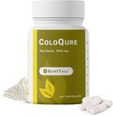 ColoQure Colon Cleanse for Hombres &amp; Mujeres - Max Detox Cleanse mejora la salud de Gut y el estreñimiento - reduce los movimientos de Bloating &amp; Bowel - 60 cápsulas Vegan &amp; libre de soja