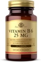 Solgar Vitamina B6 25 mg, 100 Tabletas - Soporta Metabolismo energético, salud cardíaca y sistema nervioso saludable - Suplemento Complejo B - Vegan, Gluten Gratis, Dairy Free, Kosher - 100 Servings