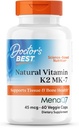 Doctors Best Natural Vitamin K2 MK-7, Supports Tissue & Bone Health, Non-GMO, Gluten Free, Soy Free, Vegan 60 Veggie Caps