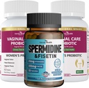 Agrupo de salud de las mujeres: 2 botellas de probióticos vaginales + 1 botella de espermidina " Fisetin – Vaginal, Gut " Immune Health + Renewal celular " Anti-Aging Support