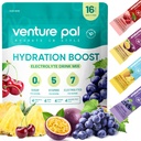 Venture Pal Sugar Free Electrolyte Powder Packets - Liquid Daily IV Drink Mix for Rapid Hydration " Party Recovery TEN 5 Vitaminas " 7 Electrolytes Anterior Keto Friendly ← Non-GMO TEN Certified Vegan TEN 16 Sticks