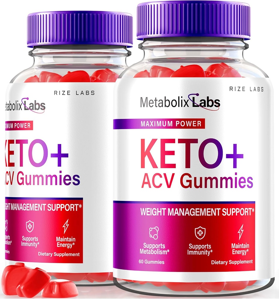rize labs - - Metabolix Labs Keto Plus ACV Gummies - Weight Management Support Apple Cider Vinegar Supplement (120 Gummies)