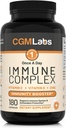 Immune Complex Once A Day - Vitamin C 900mg, Vitamin D3 2500IU, Zinc 25mg in Single Serving - 180 Capsules by CGM Labs