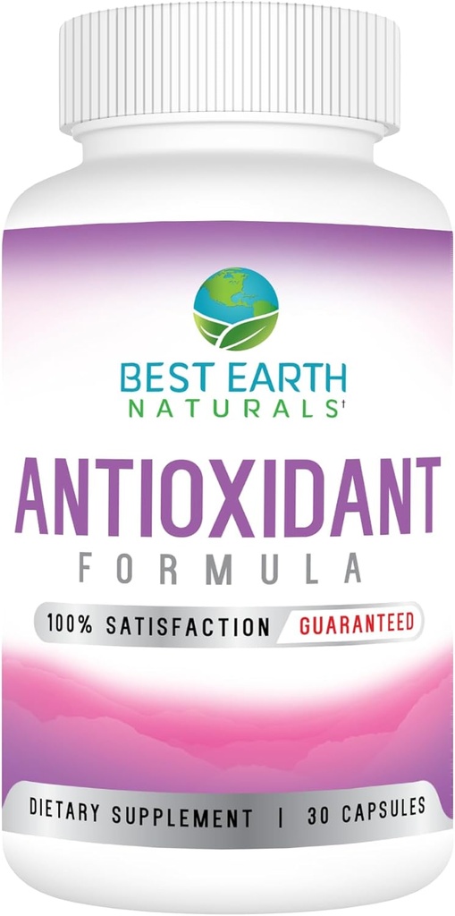 Best Earth Naturals Antioxidant Suplemento con Pomegranate, Mangosteen, Goji Berry Capsules for Immune Support - 30 Day Supply