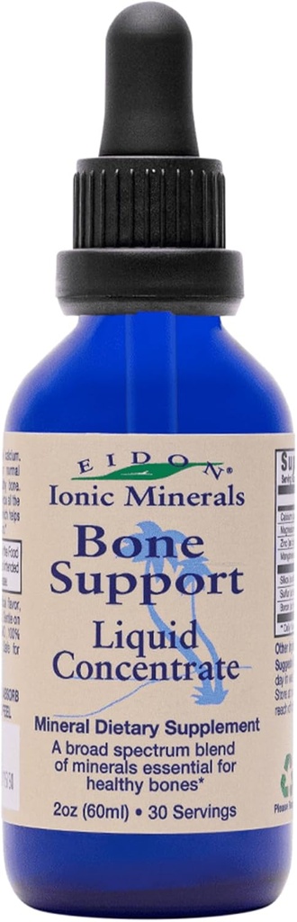 Eidon Mineral Wellness Support Liquid Supplement - Ionic Trace Mineral Drops to add to Water, Calcium, Magnesium, Zinc, Manganese, Silica, Sulfur, Boron, Bioavailable - 2 oz