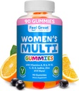 Multivitamina Gummy para las mujeres por Feel Great Vitamin Co ¦ Multi Chewable Gummy Suplemento con vitamina A, B-6, B-12, C, D, E, Biotina, Choline, Folic Acid, Zinc &amp; More
