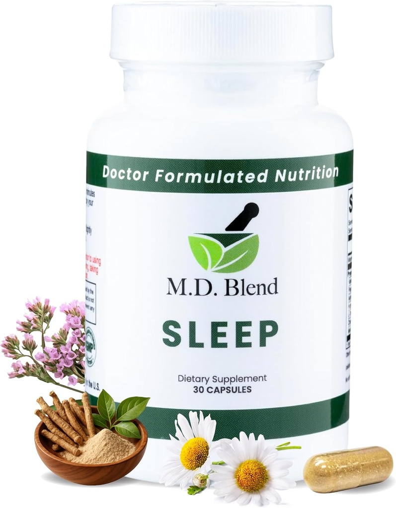 Dormir - Suplemento natural con L-Theanine, Ashwagandha, Magnesium, Valerian Root, Melatonin - Fórmula para Rejuvenecer - 30 cápsulas