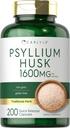Carlyle Psyllium Husk Capsules 1600mg  vírgenes 200 Conde ¦ High Potency Fiber Suplemento Silencioso No GMO, Gluten Free