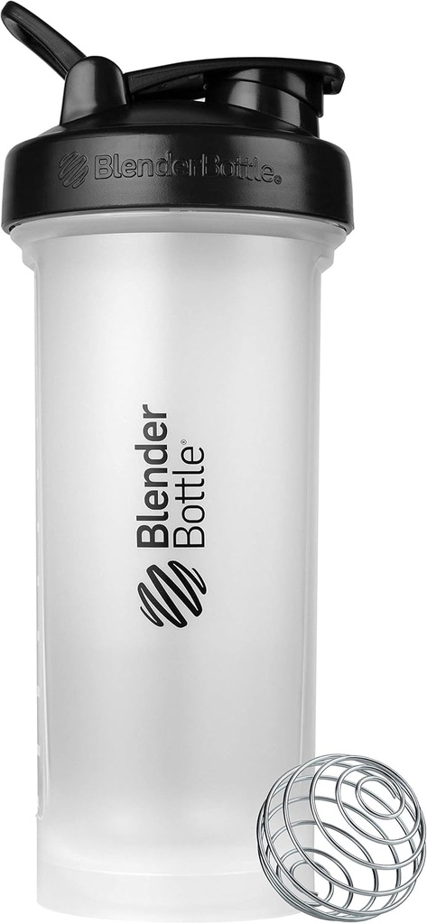BlenderBottle Classic V2 Shaker Bottle Perfecta para Protein Shakes y Pre Workout, 45-Once, Clear/Black