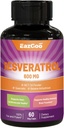 Resveratrol 600 mg, Suplemento Trans-Resveratrol, Apoyo a la Salud Antioxidante, 60 cápsulas