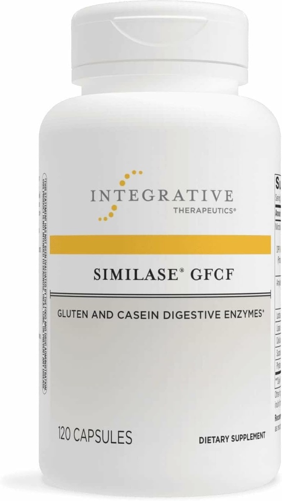 Terapéutica Integrativa Similase GFCF - Suplemento de Enzima Digestiva para Adultos - Soportes Casein " Digestión Gluten* - Gas " Bloating Support* - Dairy-Free " Vegan - 120 Conde (60 Servimientos)