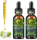 (2 Pack) Soursop Graviola Liquid Drops 2000mg, 98% Absorption for Cell Support &amp; Regeneration, Immune Boost, Liver, Herbal Goodness, Soursop Bitters Liquid-Sugar/Gluten Free, Natural Flavor, 4 Fl Oz