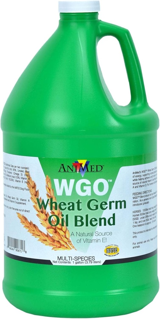 AniMed WGO Wheat Germ Oil Blend for Horses and Dogs (1 Gallon Bottle)...