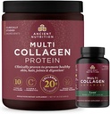 Antigua Nutrición Multi Collagen Advanced Lean Capsules, 90 Cuenta + Multi Collagen Protein Powder, Desflavorado, 40 Servimientos