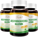 Lovita KSM-66 Ashwagandha Silencio Altamente Concentrado Silencio 5% Conanolido Silencio 95% Piperina de la pimienta negra Silencioso Alivio de la energía y apoyo energético ← Vegan, Gluten Gratis Silencio 130 Capsules (Pack of 3)