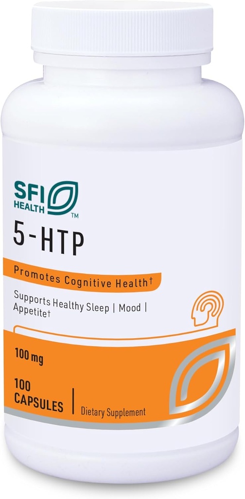 Klaire Labs SFI Health 5-HTP 100 mg - Hypoallergenic 5-HTP de Griffonia Seed Extract - Hydroxytryptophan Serotonin Support Supplement to Promote Mood (100 cápsulas)