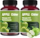Manzana Vinagre B12 Gummies multivitamínicos, Vinagre de Sidra orgánica de Apple, 60 Gummies Apoyo Normal Niveles de Energía " Gut Health Support Digestion Burning (2)