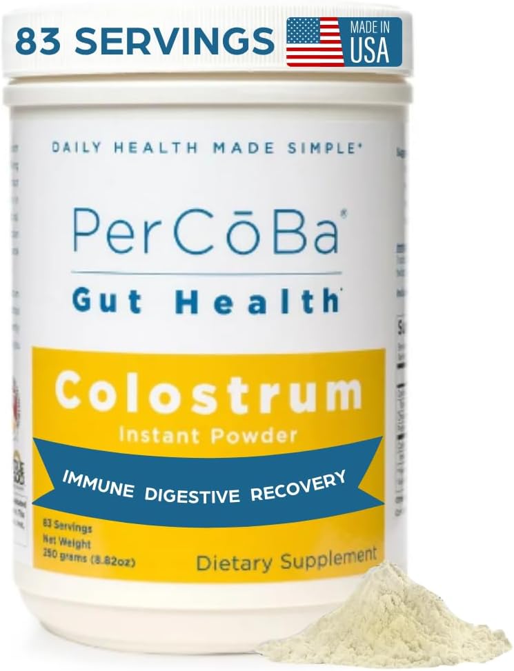 Colostrum Supplement for Gut Health, Bloating, Hair Growth, Muscle Recovery, Immune Support - Unflavored Bovine Colostrum Powder Made in USA, Non-GMO, Gluten Free, 3 Grams Per Serving - 83 Servings
