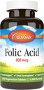 Carlson - ácido fólico, 800 mcg, proporciona soporte prenatal importante, 1000 tabletas