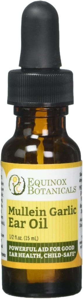 Equinox Botánicos Mullein Aceite de oído de ajo .5 oz