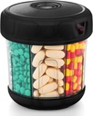 Extra Large Supplement Organizer with XL 7 Compartments, TPU Soft Lid Easy to Load and to Use Pill Dispenser, 1 Month Jumbo Vitamin Holder Medicine Organizer Storage