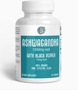 ASHWAGANDHA 1300 mg de raíz orgánica con pimienta negra. Natural Stress y Mood Support Suplemento 120 Capsules