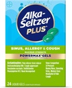 Alka-Seltzer Plus Maximum Strength Power Max Sinus, Alergía y Medicina de Tos para Adultos y Niños 12 años y más - Alivia síntomas de alergias, fríos o Hay Fever, 24 condes