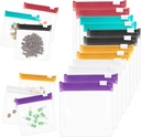 Bolsillos de Pouch de Pill Reutilizable Bolsillos de almacenamiento con bolsas de cerradura de diapositivas Pequeña bolsa de pill portátil Viaje bolsa de pill plástico con bloqueo de diapositivas pequeños artículos (12 piezas)