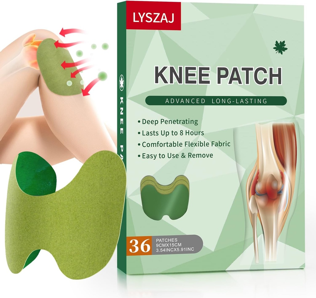 36Pcs Knee Patches,Wormwood Extract Sticker 8-Hour Heat Patches of Joint for Knee, Back, Neck, Shoulder
