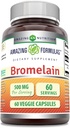 Fórmulas asombrosas Bromelain 500mg 2400 GDU, 60 cápsulas vegetarianas ← No GMO Silencio Gluten Free ← Hecho en EE.UU.