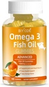 Omega-3 Suplementos de aceite de pescado: Puro 1000mg Omega-3 Gummies Apoyo corazón conjunto ojo cerebro inmune salud 60 Gummies 30 días fuente
