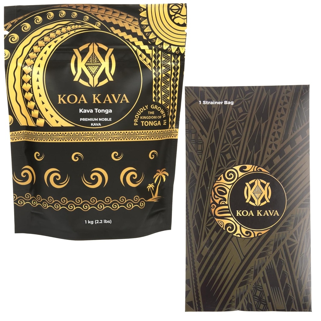 1 Kg Kava Tonga más Strainer Bundle