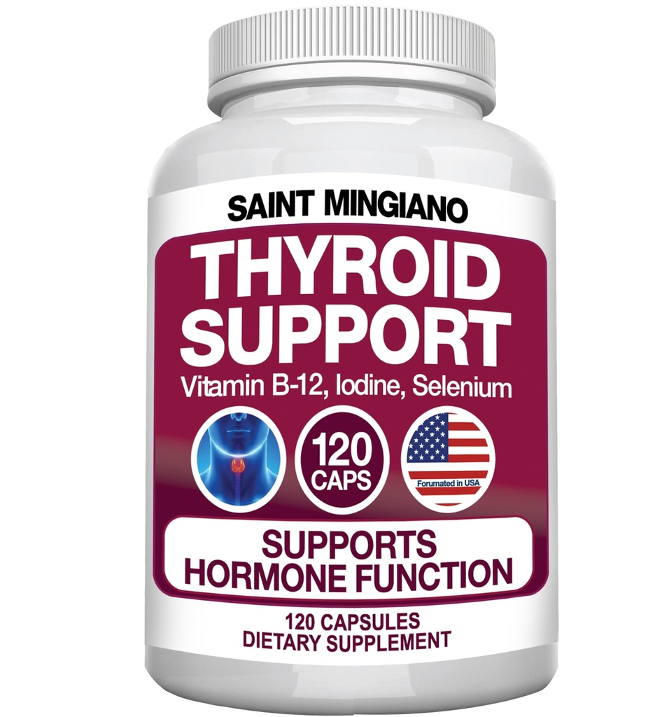 Suplemento de soporte de tiroides con Iodine TEN120 Capsules para ayudar a la masa corporal " Mejorar la energía, cardiovascular, energía " Focus Fórmula TEN 14 Vitaminas naturales