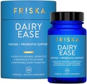 FRISKA Dairy Ease ← Enzymes Digestivos y Probióticos Suplemento ← Promueve una mejor digestión Silencio natural Lactosa Alivio de la Intolerancia &amp; Apoyo Silencio 30 cápsulas