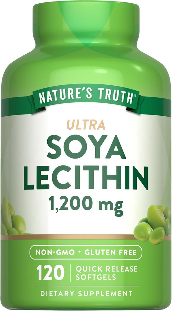 Verdad de la naturaleza Ultra SOYA Lecithin 1200 mg, 120 Conde (Pack of 1)
