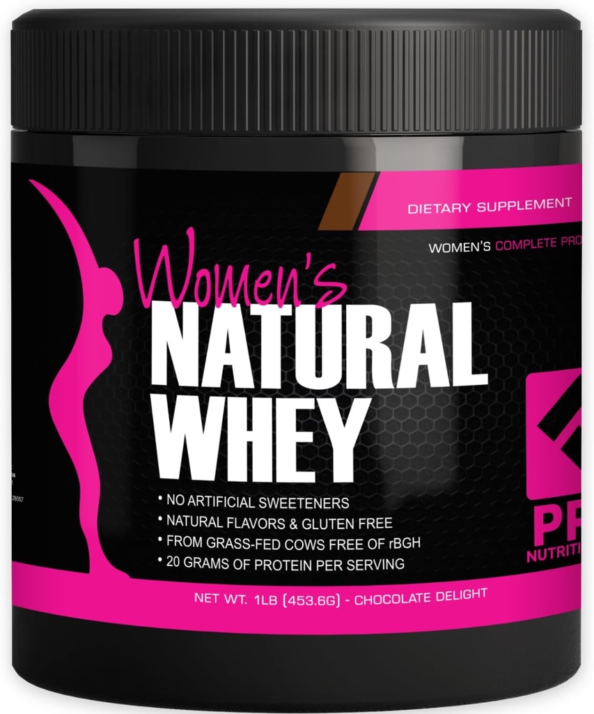 Whey Protein Powder for Women - Supports Lean Muscle Mass - Low Carb - Gluten Free - Grass Fed and Rbgh Hormone Free Whey Protein Chocolate Powder (Chocolate Delight, 1 Lb)