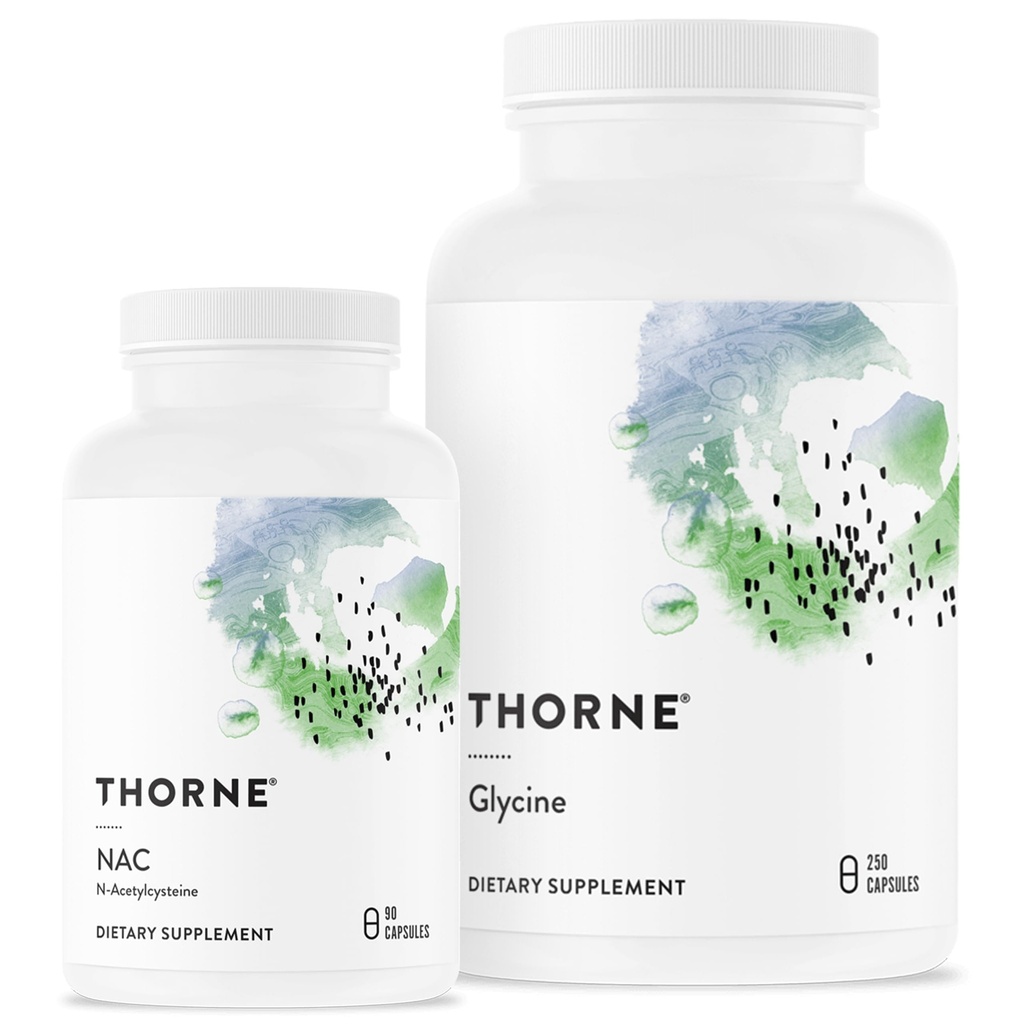 THORNE - Detox Duo - Liver, Kidney, & Immune Support Bundle - NAC & Glycine - 30 a 125 Servings