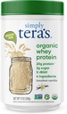 Simplemente el producto orgánico de tera Whey Protein Powder - Grass Fed Vanilla Whey Protein Powder, Clean, Made Without Artificial Sweeteners, Non-GMO, Kosher, rBGH-Free, Organic - 12 Oz.