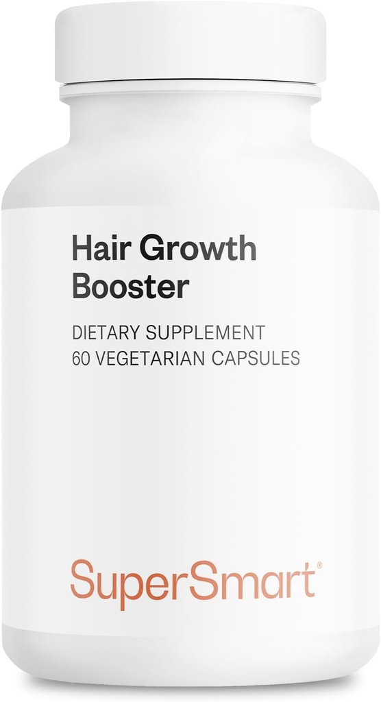 Supersmart - Crecimiento del cabello Booster 160mg por día (Suplemento de Lustriva) - Biotin 40x Más Soluble ← No GMO &amp; Gluten Gratis - 60 cápsulas vegetarianas