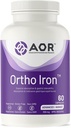 AOR, Ortho Iron, apoya la absorción de hierro " tolerabilidad gástrica, formación sana de células sanguíneas rojas, suplemento dietético, vegetariano, 60 servicios (60 cápsulas).