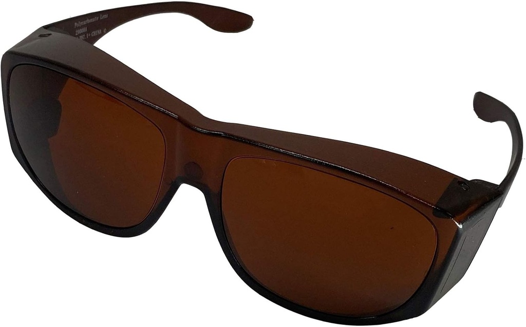 Escudo solar Fits-Over Gafas de sol, policarbonato SS II Amber, Unisex, Gafas de sol