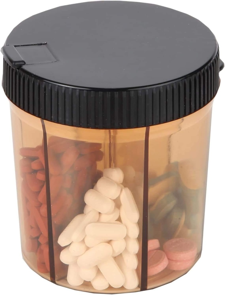 Regalos de Trenton 6 Sección Pill Box Organizador Negro