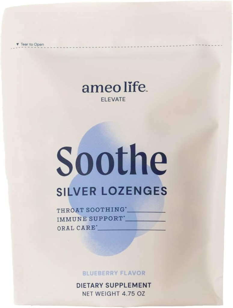 Ameo Life Colloidal Silver Liquid Drops 150 mcg con Blueberry Flavor - 100 Conde Immune Support Suplemento, Natural Colloidal Silver Cough Drops Alternative - Vegan, Gluten-Free &amp; Non-GMO