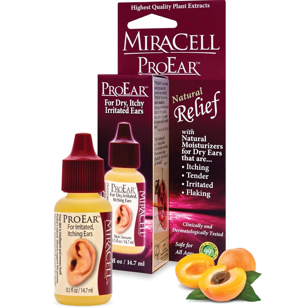 Miracell ProEar, Ear Drops for Itchy Ears, Ear Wax Softener, Clogged Ears, Dry Ears, for Adults Babies. 0.5oz