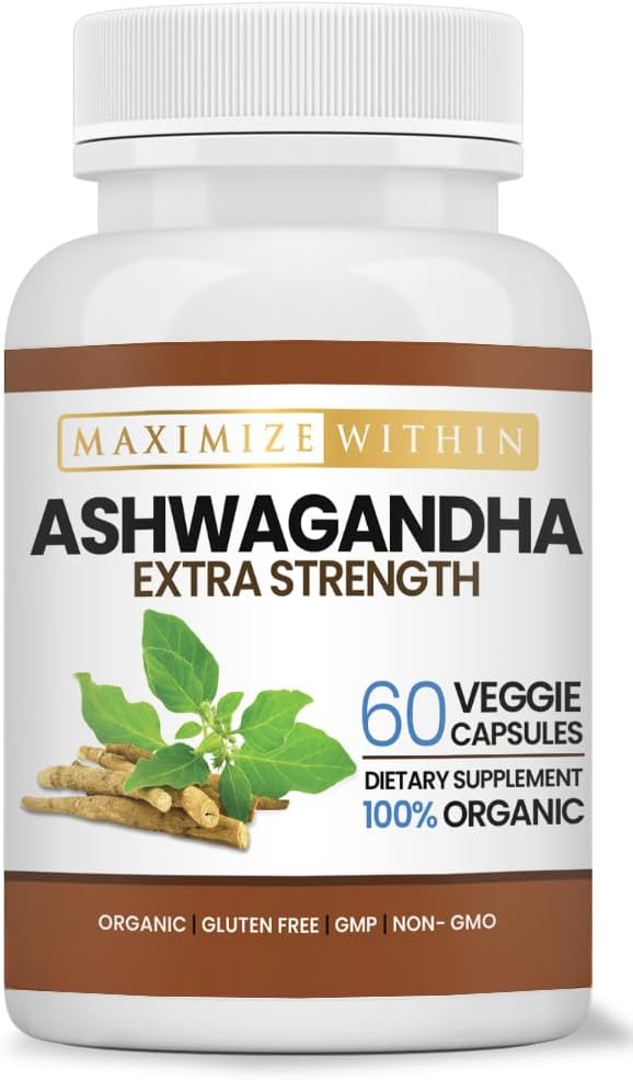 Ashwagandha Root Extra Strength – 60 cápsulas vegetarianas – apoya el estrés, el odio y la salud inmunitaria – Formulado para la absorción mejorada – Suplemento Herbal no GMO