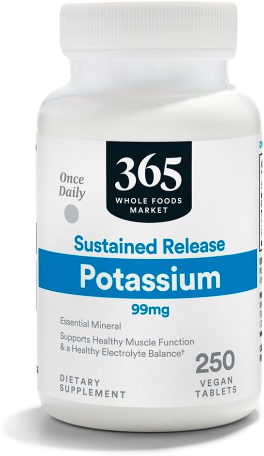 365 by Whole Foods Market, Sustained Release Potassium 99mg, Vegan, 250 Tablets