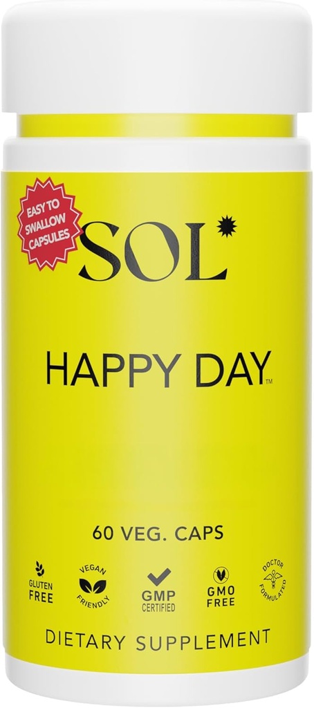 Happy Day Supplement: Combining The Natural Herbal Properties of Collective Happiness Bark, Astragalus, and Gingko Biloba to Support a Healthy Lifestyle - 60 Easy to Swallow Capsules